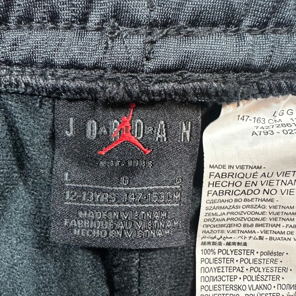 Jordan Jogger Pants Boys Large  Black Like New Nike Air Jumpman Graphic Track